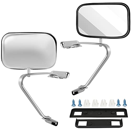 SCITOO Left/Driver Right/Passenger Manual Side View Mirrors Fit for 1980-1992 for Ford for F150 for F250 for F350, 1993 1995 for