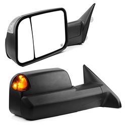 YITAMOTOR Towing Mirrors Compatible with Dodge Ram, 2009-2018 Ram 1500, 2010-2018 Ram 2500 3500 with Power Heated Led Turn Signa