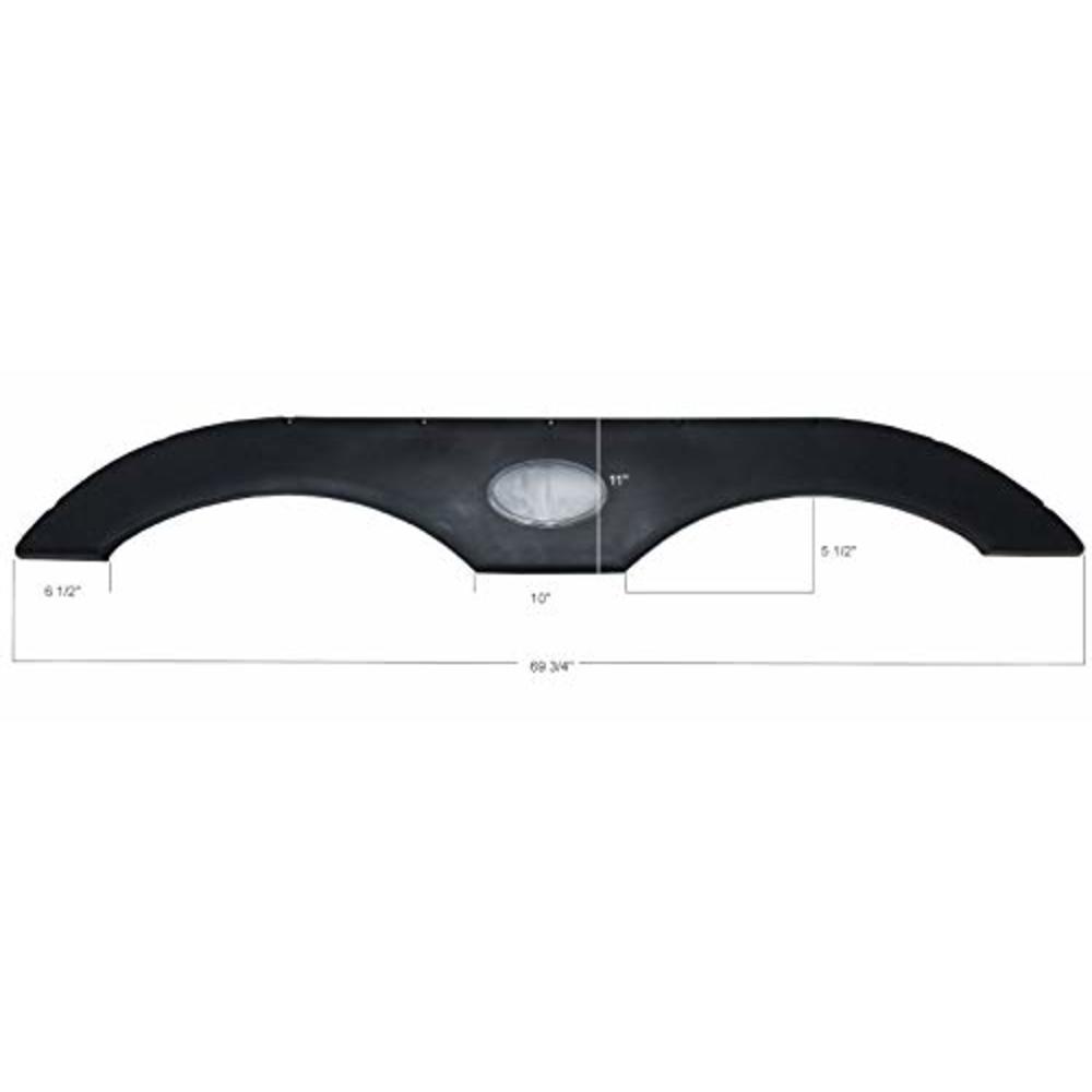 Alpha Systems Pair of RecPro Tandem Trailer Fender Skirt in Black for RVs, Campers and Trailers