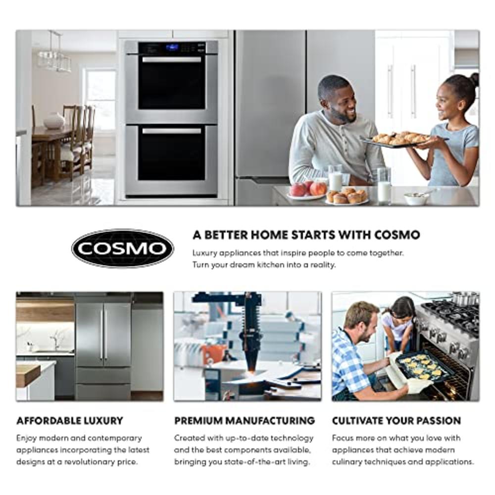 Cosmo COS-5MU36 36 in. Under Cabinet Range Hood Ductless Convertible Duct, Slim Kitchen Stove Vent with 3 Speed Exhaust Fan, Reu