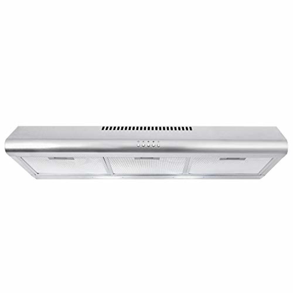 Cosmo COS-5MU36 36 in. Under Cabinet Range Hood Ductless Convertible Duct, Slim Kitchen Stove Vent with 3 Speed Exhaust Fan, Reu