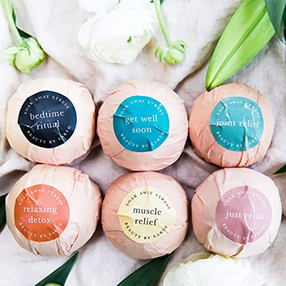 Beauty by Earth Bath Bombs Gift Set - 6 Relaxing Scents, USA ...