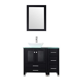Bathjoy 36 Modern Wood Bathroom Vanity, Contemporary Vanity And Sink Combo