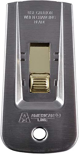 American Line Heavy Duty Window Scraper with 5 Blades - Full Metal Body for Longevity and High Carbon Steel Blades for Optimized