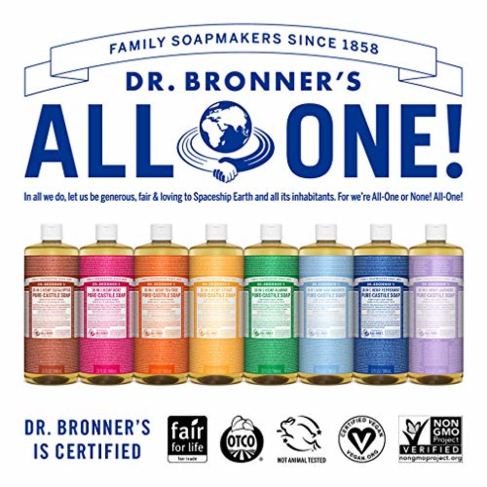 Dr. Bronners Dr. Bronner’s - Pure-Castile Liquid Soap (Tea Tree, 1 Gallon) - Made with Organic Oils, 18-in-1 Uses: Acne-Prone Skin, Dandruff,
