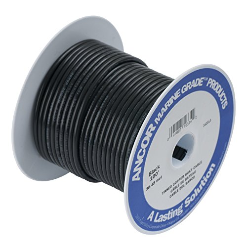 Ancor Black 1/0 AWG Tinned Copper Battery Cable - 50'
