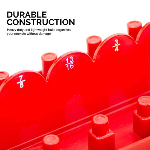 Photo 1 of NEIKO Socket Set Tray Organizer Case with Double Rows 3 Piece 1/4, 3/8, and 1/2 Drive Socket Set Organizer