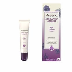 Aveeno Absolutely Ageless 3-in-1 Anti-Wrinkle Eye Cream for Fine Lines & Wrinkles, Crows Feet, & Under-Eye Puffiness, Antioxidan