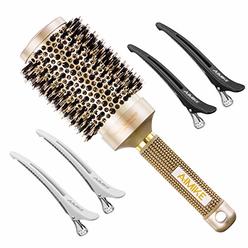 Aimike Round Brush, Nano Thermal Ceramic & Ionic Tech Hair Brush, Round Barrel Brush with Boar Bristles, Enhance Texture for Hair Dryin