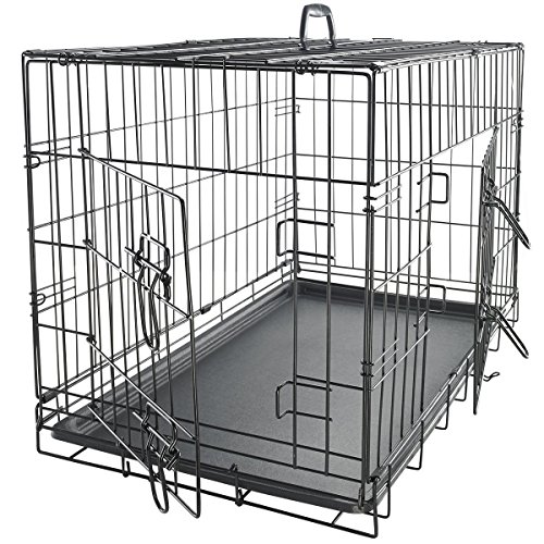 Paws & Pals Dog Crates for Extra Large Dogs - XXL Dog Crate 48" Pet Cage Double-Door Best for Big Pets - Wire Metal Kennel Cages with Divide