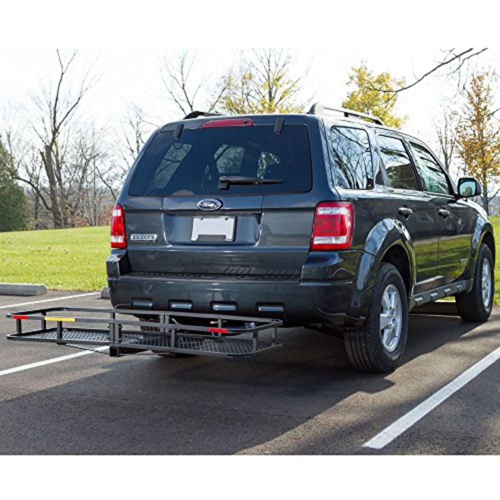 Rage Powersports Elevate Outdoor CCB-F6020-DLX 60" Long Steel Basket Folding Hitch Cargo Carrier