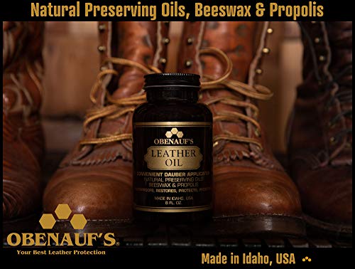 Obenaufs Leather Oil Conditions Restores Preserves Dry Leather (8oz with Applicator)