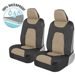 Motor Trend AquaShield Car Seat Covers for Front Seats, Beige