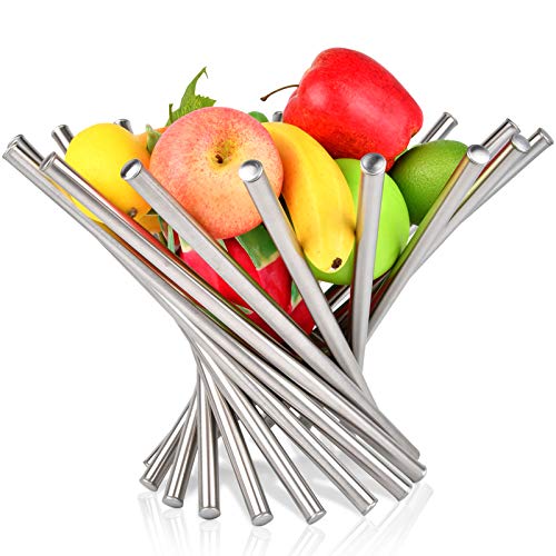 AIFUSI Fruit Bowl for Kitchen Counter, Large Stainless Steel ...