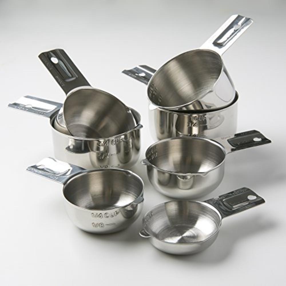 KitchenMade Measuring Cups 7 Piece Set of Quality Professional Grade 18:8 Stainless Steel-Perfect for Dry and Liquid Ingredients