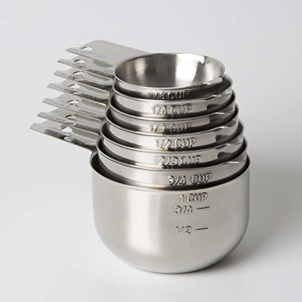 KitchenMade Measuring Cups 7 Piece Set of Quality Professional Grade 18:8 Stainless Steel-Perfect for Dry and Liquid Ingredients