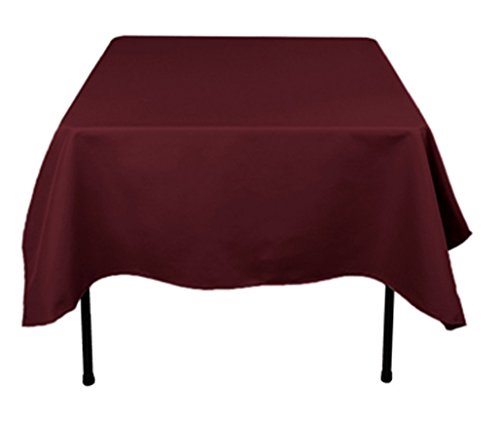 TEKTRUM 70 X 70 INCH 70"X70" Square Polyester Tablecloth - Thick/Heavy Duty/Durable Fabric (Burgundy)