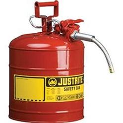 JUSTRITE 7250120 AccuFlow Safety Can, Type II, 5gal, Red, 5/8" Hose