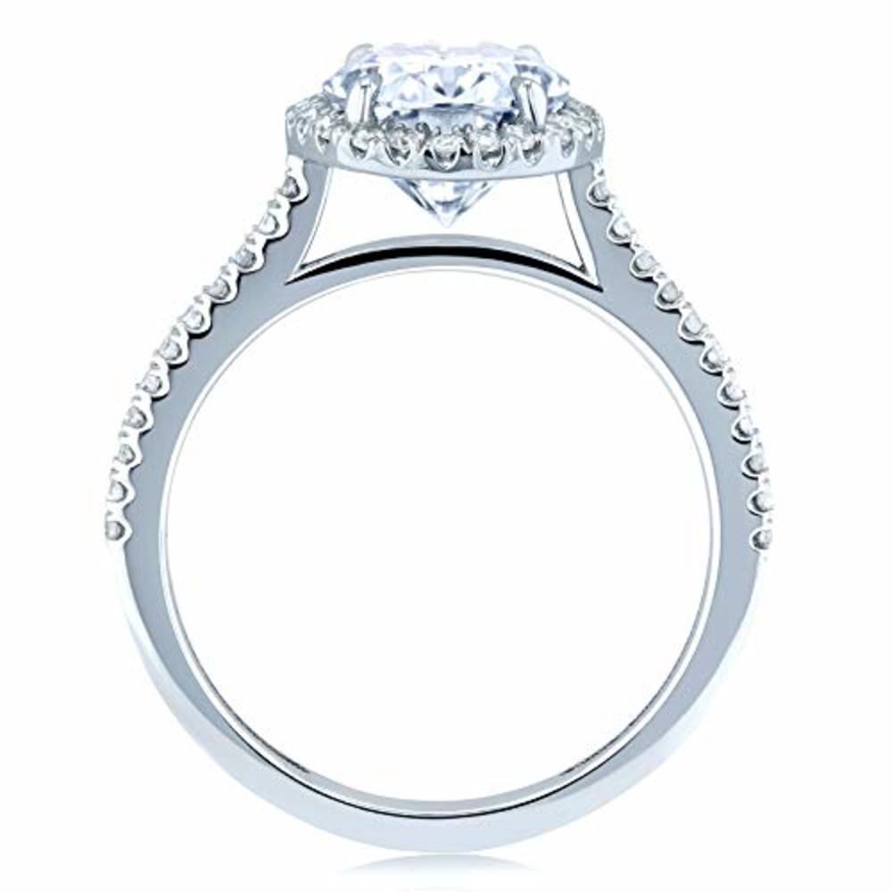 Kobelli Forever One Oval Moissanite Halo Engagement Ring 2 1/4 CTW 14k White Gold (DEF/VS, GH/I), 11