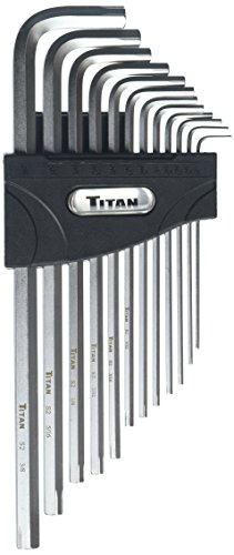 Titan Tools Titan 12756 Extra-Long Arm SAE Hex Extractor and Hex Key Set - 12 Piece