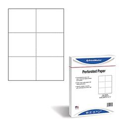 PrintWorks Professional Perforated Paper for Tickets, Coupons, Certificates and More, 8.5 x 11, 24 lb, 3 Perfs - 3 2/3" and 7 1/