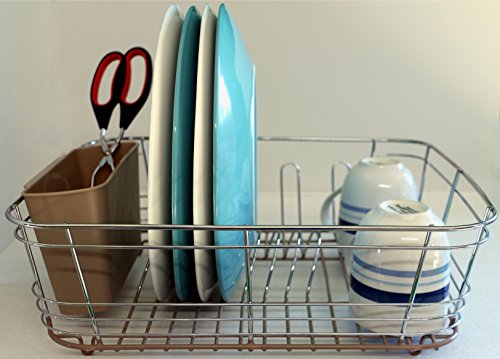 S2M Home LaLa divisi Chrome Dish Rack with Champagne colored ...