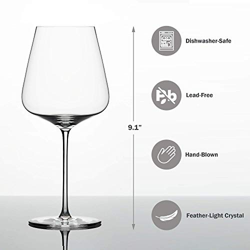 Zalto DenkArt Bordeaux Wine Glass Hand-Blown Crystal | Boxed Set of 2