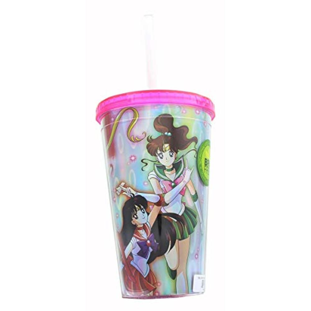JUST FUNKY Sailor Moon Cast 16oz Reusable Carnival Cup w/ Straw & Lid