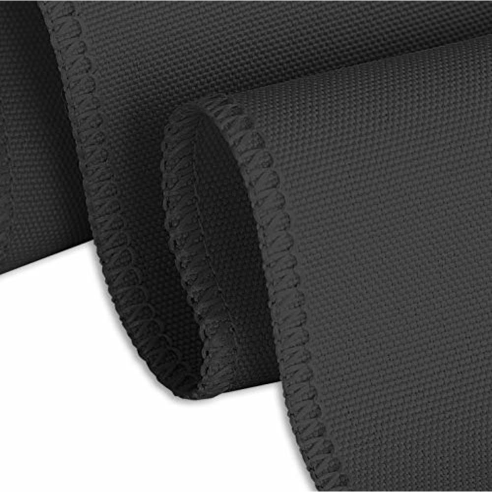 LTC LINENS LinenTablecloth 90 x 132-Inch Rectangular Polyester Tablecloth with rounded corners Black