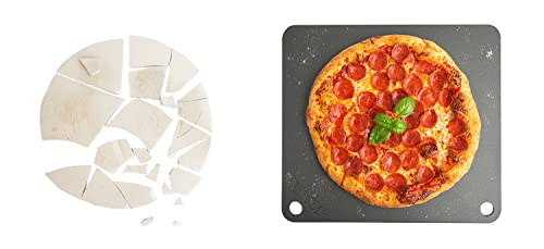 NerdChef Steel Stone - High-Performance Baking Surface for Pizza | Made in USA (14.5"x16" x1/4") - (.25" Thick - Standard)