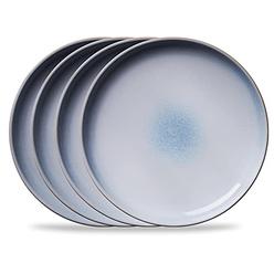 Corelle Nordic Blue Stoneware Dinnerware Set | 4 Round, Easy-to Clean Dinner Plates | Microwave, Dishwasher, and Oven Safe