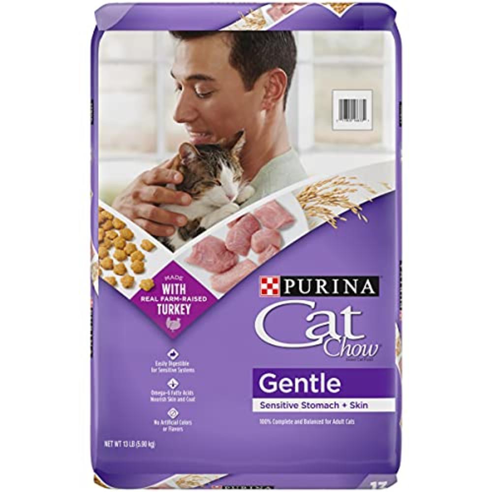Purina Cat Chow Gentle Dry Cat Food, Sensitive Stomach + Skin - 13 lb. Bag