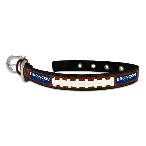 GAMEWEAR NFL Denver Broncos Classic Leather Football Collar, Small