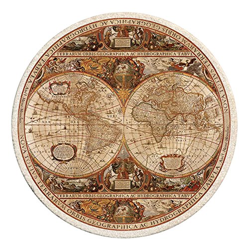 Thirstystone Old World Passages Printed Sandstone Coaster Set, Antique Map