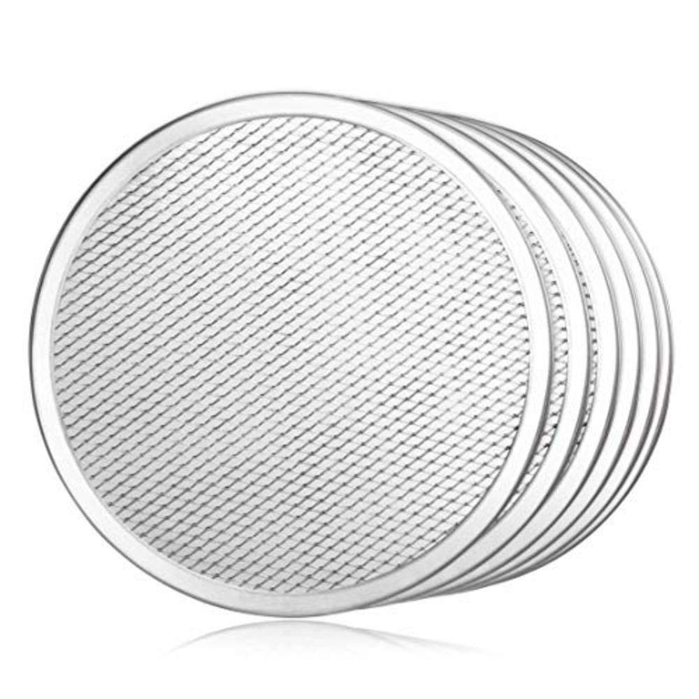 New Star Foodservice 50943 Restaurant-Grade Aluminum Pizza Baking Screen, Seamless, 10-Inch, Pack of 6