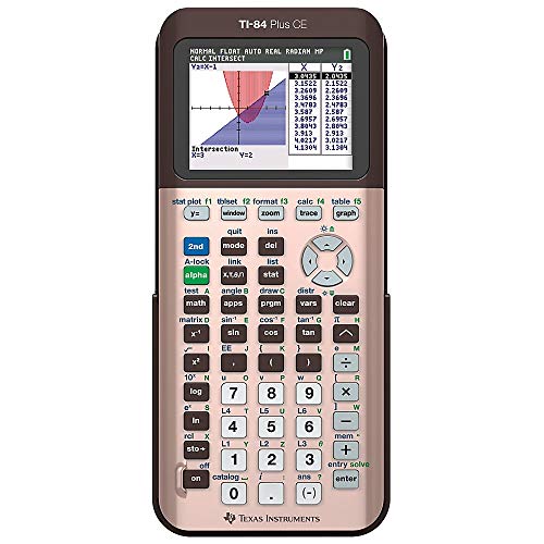 84PLCE/TBL/1L1/AL Texas Instruments TI-84 Plus Color Graphing Calculator, Rose Gold (Metallic)