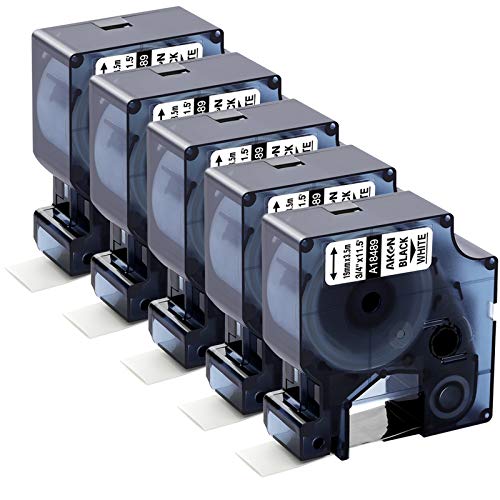 18489-5 Aken Compatible Industrial Flexible Nylon Label Tape Replacement for DYMO Rhino 18489 a18489 19mm Refills with RhinoPro 5200 420