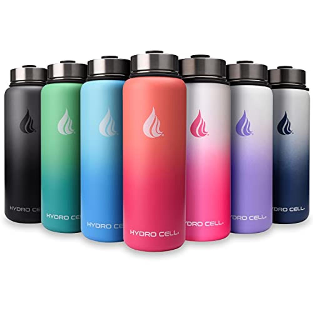 HYDRO CELL Stainless Steel Water Bottle w/ Straw & Wide Mouth Lids (64oz 40oz 32oz 24oz 18oz 14oz) - Keeps Liquids Perfectly Hot