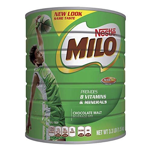 MILO NESTLÉ MILO Chocolate Malt Beverage Mix, 3.3 Pound Can (1.5kg) | Fortified Powder Energy Drink