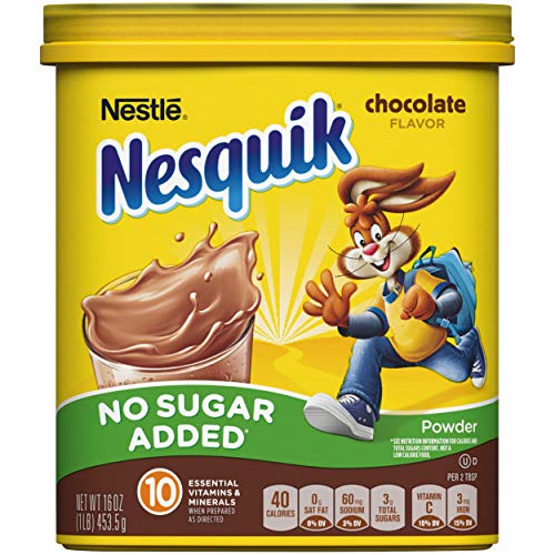 Nesquik Chocolate Powder No Sugar Added, 16 oz