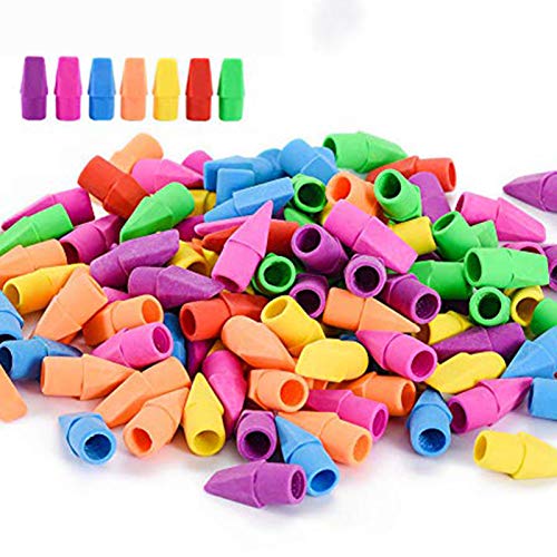 Sooez 120 Pack Pencil Erasers, Pencil Top Erasers Cap Erasers Eraser Tops Pencil Eraser Toppers Eraser Studying Supplies for Tea