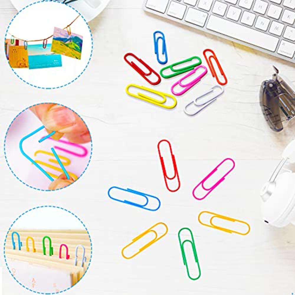 XILILAI Paper Clips Binder Clips, Colored Office Clips Set - Assorted Sizes Paperclips Paper Clamps Rubber Bands for Office and School S