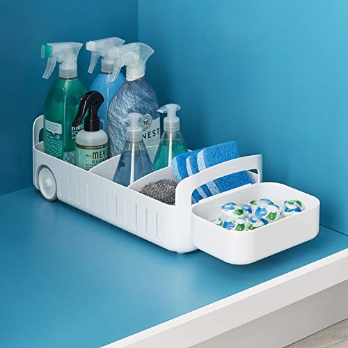 YouCopia RollOut Caddy Under Sink Organizer, 8" Wide, White
