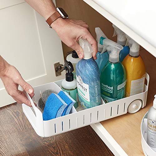 YouCopia RollOut Caddy Under Sink Organizer, 8" Wide, White