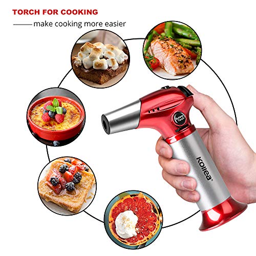 Butane Torch, Kollea Kitchen Blow Torch Refillable Cooking Torch Lighter,  Mini Creme Brulee Torch with Safety Lock & Adjustable
