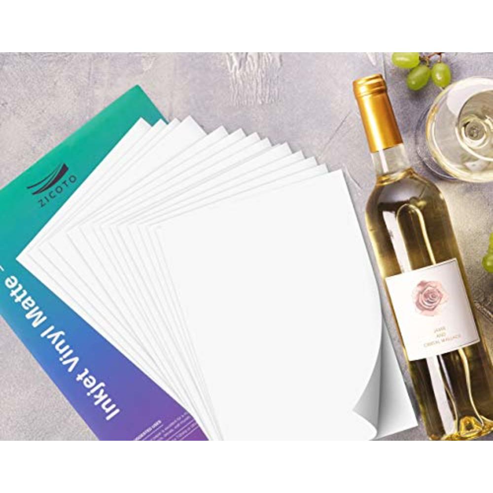 ZICOTO Premium Printable Vinyl Sticker Paper for Your Inkjet and Laser ZICOTO Premium Printable Vinyl Sticker Paper for Your Inkjet and Laser