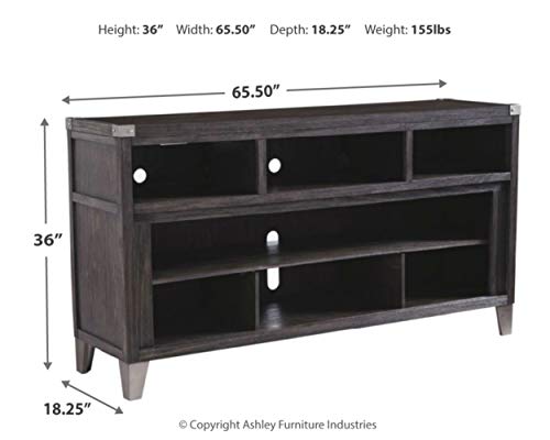 Signature Design by Ashley Todoe Large TV Stand with Fireplace Option Gray