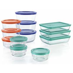 Pyrex Simply Store Meal Prep Glass Food Storage Containers (24-Piece Set, BPA Free Lids, Oven Safe)