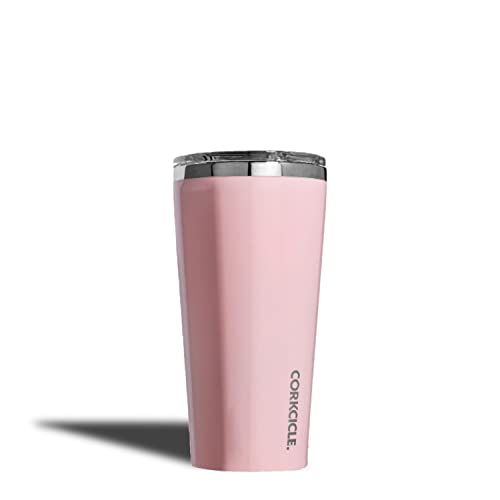 Corkcicle Classic 16 Ounce Triple Insulated Stainless Steel Travel Cup Tumbler with Lid and Silicone Bottom for Hot and Cold Dri