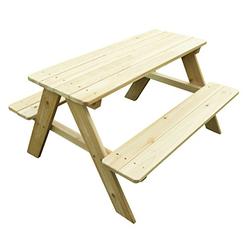 Merry Garden Kids Wooden Picnic Bench Outdoor Patio Dining Table, Natural New